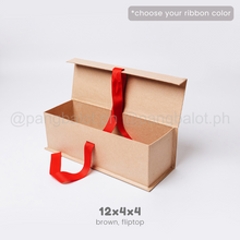 Load image into Gallery viewer, Kraftbox: WINE/TUMBLER BOX - 12x4x4 (brown, black, cream)