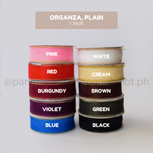 Load image into Gallery viewer, Ribbon: ORGANZA, Plain - 1 inch & 1.5 inch (PER YARD)