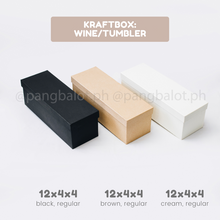 Load image into Gallery viewer, Kraftbox: WINE/TUMBLER BOX - 12x4x4 (brown, black, cream)