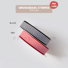 Load image into Gallery viewer, Ribbon: GROSSGRAIN, Stripes - 7/8 inch (PER YARD)