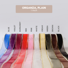 Load image into Gallery viewer, Ribbon: ORGANZA, Plain - 1 inch & 1.5 inch (PER YARD)