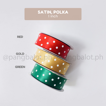 Load image into Gallery viewer, Ribbon: SATIN, Polka - 1 inch (PER YARD)