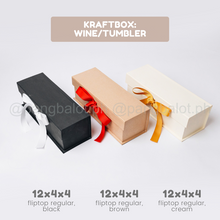Load image into Gallery viewer, Kraftbox: WINE/TUMBLER BOX - 12x4x4 (brown, black, cream)