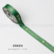 Load image into Gallery viewer, Ribbon: GROSSGRAIN, Merry Christmas - 1 inch (PER YARD)