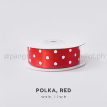 Load image into Gallery viewer, Ribbon: SATIN, Polka - 1 inch (PER YARD)