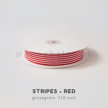 Load image into Gallery viewer, Ribbon: GROSSGRAIN, Stripes - 7/8 inch (PER ROLL)