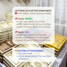 Load image into Gallery viewer, Kraftbox: LETTERS in Fliptop (brown, cream)
