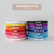 Load image into Gallery viewer, Ribbon: GROSSGRAIN, Plain - 1/2 inch (PER YARD)
