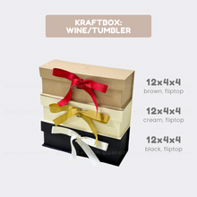 Load image into Gallery viewer, Kraftbox: Wine/Tumbler Box (brown, black, cream)
