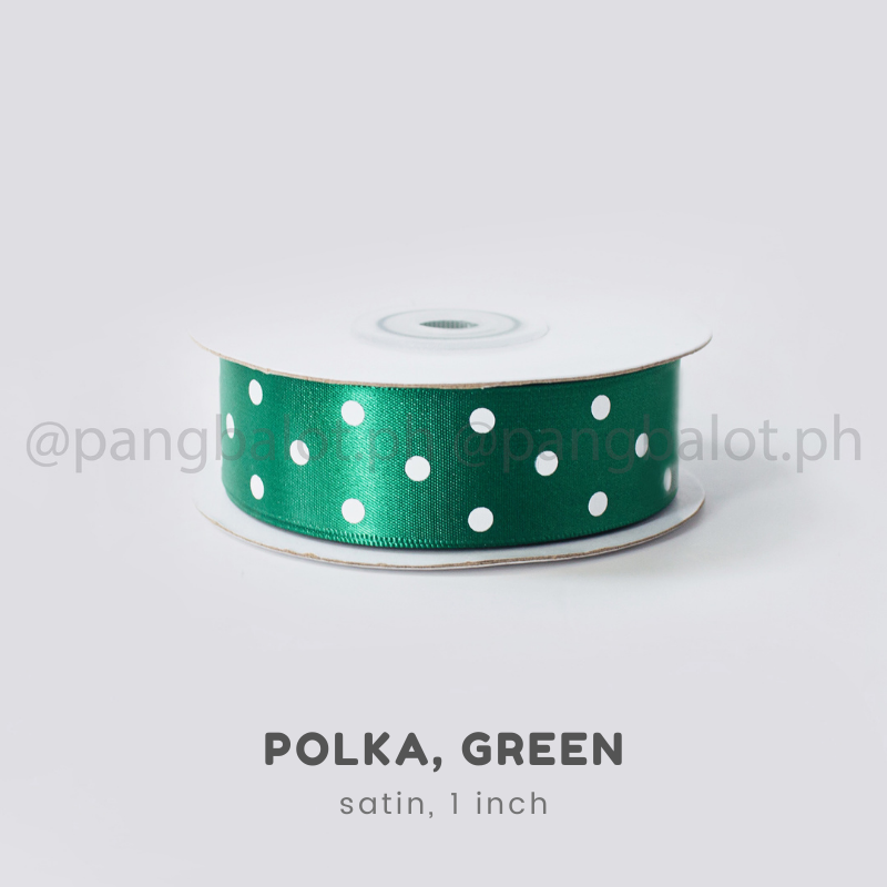 Ribbon: SATIN, Polka - 1 inch (PER ROLL)